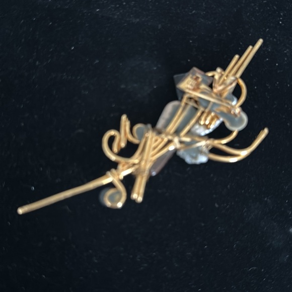 Custom brooch I did not get it tested has semi precious stones pearls crystals - Picture 12 of 13